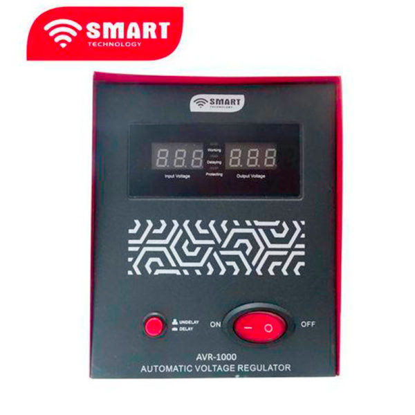 🔌Stabilisateur Automatique 1500 VA – SMART TECHNOLOGY AVR-1500VA – Rouge – Affichage Digital – Garantie 7 Mois – Image 2