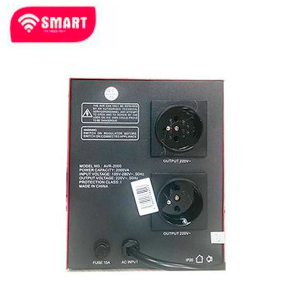 🔌Stabilisateur Automatique 2000 VA – SMART TECHNOLOGY AVR-2000VA – Rouge – Affichage Digital – Garantie 7 Mois – Image 4