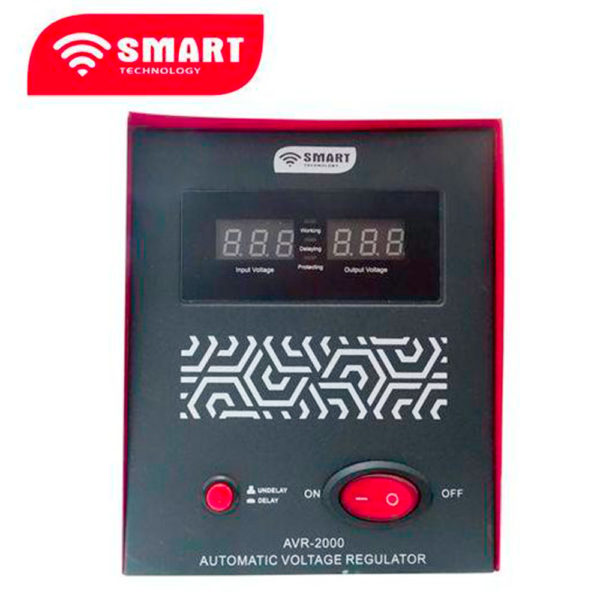 🔌Stabilisateur Automatique 2000 VA – SMART TECHNOLOGY AVR-2000VA – Rouge – Affichage Digital – Garantie 7 Mois – Image 5